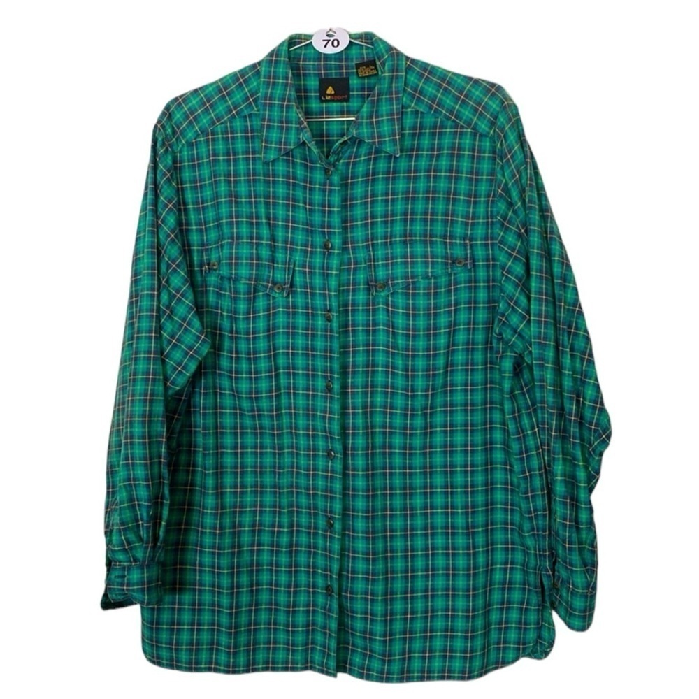 Vintage lizsport plaid button down